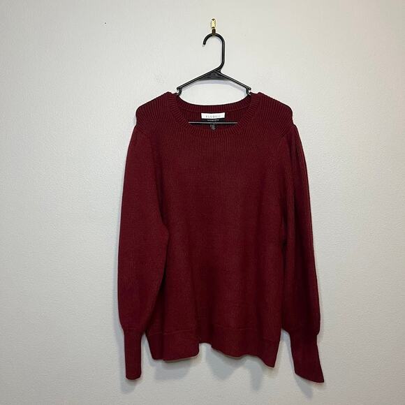 ELOQUII NWT Plus Size Curvy Burgundy Ribbed Balloon‎ Sleeve Knit Sweater 22/24 - Picture 2 of 7